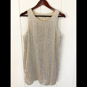 H and M silver sequin mini dress